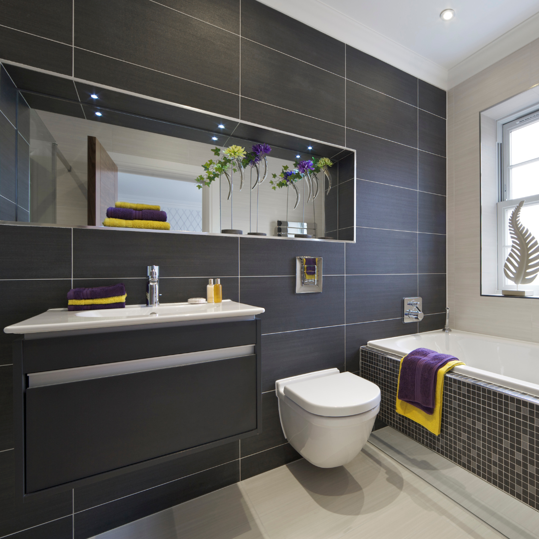 Bathroom renovation Toronto Modern, black tiles